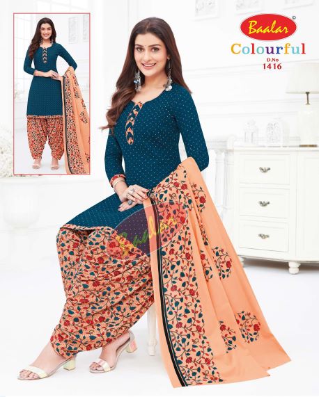Baalar Colourful 14 Printed Cotton Casual Daily Wear Dress Material Collection